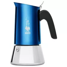 Cafeteira Italiana Bialetti Inox Moka Vênus 6 Xícaras Azul