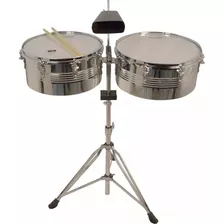  Timbales Latinos 14 Y 15 Pulgadas Con Cencerro Jendrix Stb-