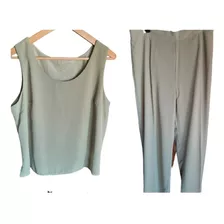 Conjunto De Crepe Musculosa Y Pantalon Palazo Forrados