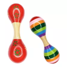 Pack De 2 Maraca De Doble Cabeza Juguete De Madera