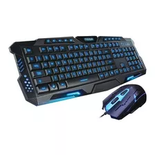 Kit De Teclado Y Mouse Gamer Noga Nkb-909 Inglés Us De Color Negro