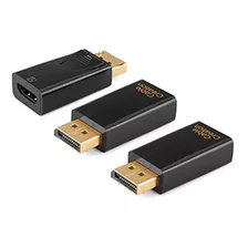 Cablecreation - Adaptador Displayport A Hdmi, 4 K Negro X 3