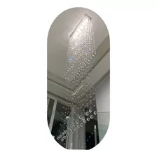 Lustre Em Cristais K9 Verdadeiros Até 3m Altura + 6 Leds 