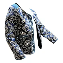 Rapsodia Saco Blazer Azul C/bolsillo Talle Medium Impecable!