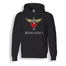 Blusa Moletom Canguru Bon Jovi Logo Tradicional