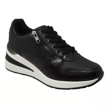 Tenis Negros Con Plataforma Zapatos Mujer Via Uno 231249