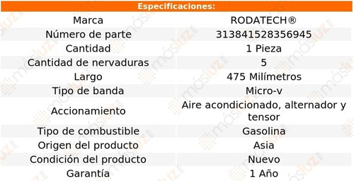 (1) Banda Accesorios Micro-v Alero 2.4l 4 Cil 01 Foto 2