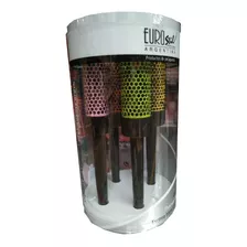 Kit De 4 Cepillos Brushing Térmicos Color Eurostil Color Negro