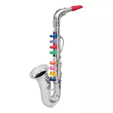 Saxofón 8 Teclas De Colores, Plateado Metalizado