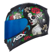 Capacete Asx Eagle Lady Catrina Catarina Skull Viseira V18b