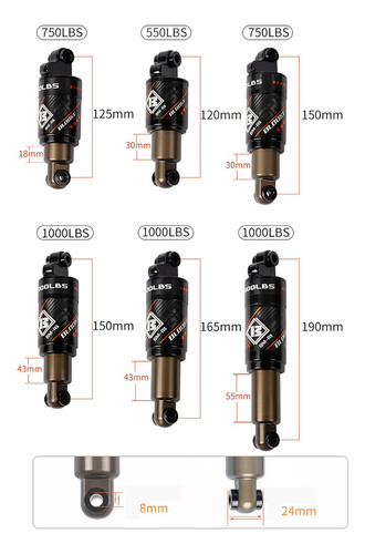  Amortiguador De Bicicleta De Montaa 125 165 Mm 1000 Foto 7