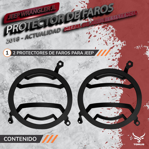 Protectores Cubre Faros Principales Jeep Jl 2018-2023 Metal Foto 7