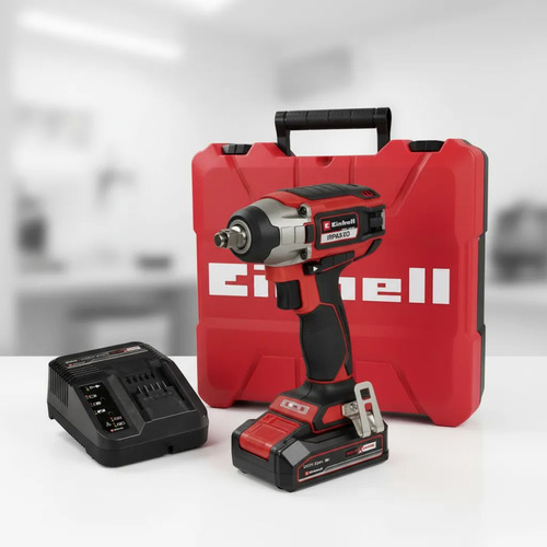 Kit Einhell: Llave De Impacto 230nm 18v Rojo + Maletín Porta Herramientas 35x33x12cm + Cargador Y Batería 18v 2.5ah