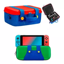 Pack Maleta Nintendo Switch Y Oled R/a + Estuche Luigi V/a