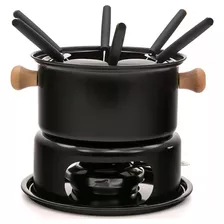 Conjunto De Fondue Preto Com 6 Garfos 18cm