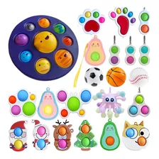 Kit Brinquedos Anti-stress Relief Squishy Pop It 22pcs