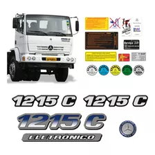 Kit Adesivo Mercedes Benz 1215 C Eletrônico Emblema Resinado