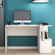 Mesa Escrivaninha Para Computador 1 Porta Branca