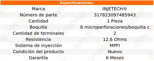 1) Inyector Combustible Cutlass Ciera L4 2.2l 93/96 Injetech Foto 4