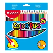 Estuche 24 Lápices De Colores Largos Maped