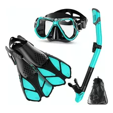 Juego De Snorkel Con Máscara,buceo Esnórquel,aletas,bolsas