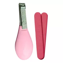 Kit Higiene Infantil Cortador De Unha E Lixa Rosa Safety