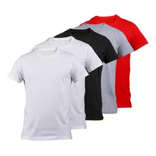 Pack X 5 Remera Basica Hombre Manga Corta Lisa 100% Algodon-