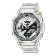 Relógio Casio G-shock Clear Remix Ga-2140rx-7adr 40th Correia Branco Bisel Branco Fundo Branco