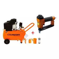 Compresor Aire Lusqtoff 50 Litro 2.5hp + Engrampadora + Kit