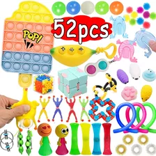 52 Peças Fidget Push Pop It Fidget Kit De Brinquedos Batatas