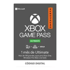 Gift Card Xbox Game Pass Ultimate 1 Mês Cód 25 Dígitos