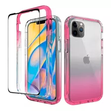 Funda Para I Phone 11 Pro Aurora Bicolor Y Mica Hidrogel