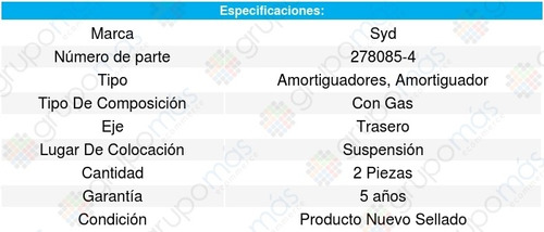 2 Amortiguadores Suspension Gas Trasero Terraza 05-07 Foto 3