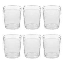 Set X6 Vasos Vidrio Cortos Durax Juliana Con Packaging Color Transparente