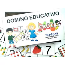 Brinquedo Pedagógico Dominó Educativo Madeira Furtas Numeros