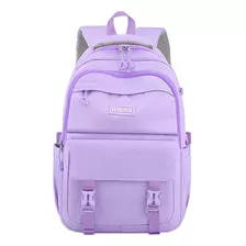 Mochila Escolar Iforu Antirrobo Mochila-07n Color Violeta Oscuro Diseño Liso 30l