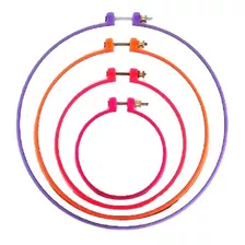 Set De 4 Tambores Plásticos / Bastidor Para Bordado Plástico