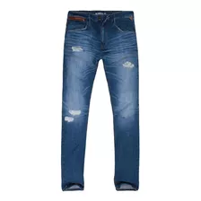 Calça Masculina Jeans Carrot Zíper Bolso