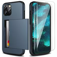 Funda Para iPhone 12 Pro Max, Azul/tarjetero/resistente