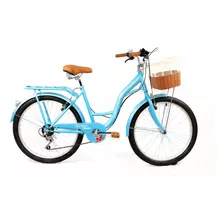 Bicicleta De Paseo Heben Florencia 6v Aro 24 Turquesa