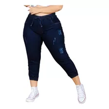 Calça Jeans Plus Size Feminina Jogger Cintura Alta Com Lycra