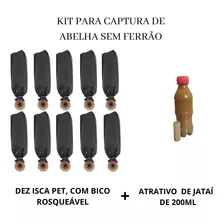  Kit 10 Iscas P/ Capturas De Jatais+200ml De Atrativo+cera