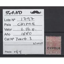 Lote1797 Chipre 2, 1/2 Pence Año 1880 Yvert# 3 Nuevo