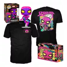 Funko Pop! Black Light Spider-man Pop! + Camiseta (gde)