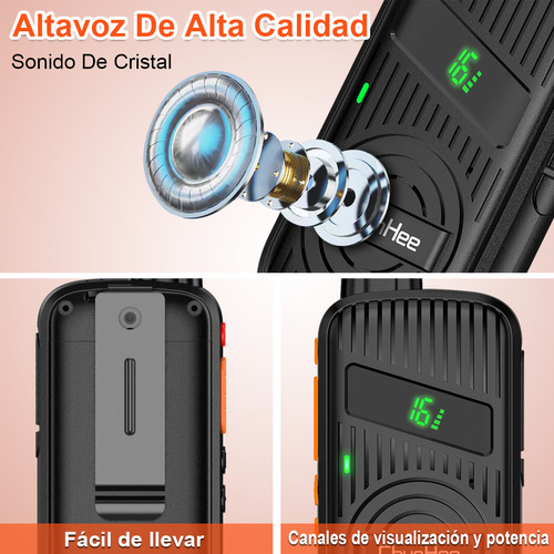 Radio Walkie Talkie Para Comunicacin Con Pantalla, 2 Piezas Foto 7