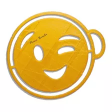 Emoji Guiño Stencil - Plantillas 8 Cm Cafe Reposteria