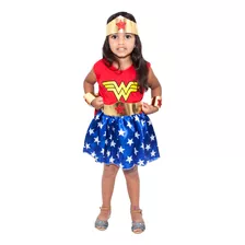 Fantasia Heroína Infantil Menina Tiara Capa E Braceletes