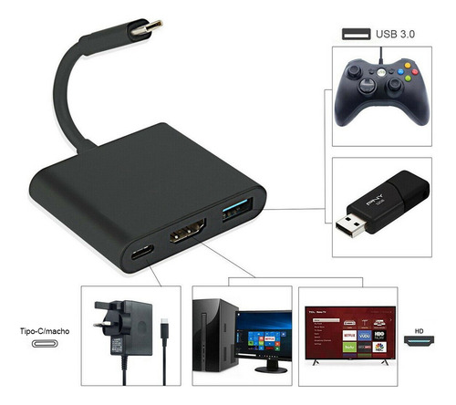 Adaptador Convertidor Usb 3.1 Tipo C 3.0 X Hdmi 4k Usb 3 En 1 Convertidor Adaptador Hdmi Ecomlab Entrada Tipo C Entrada C Convertidor Vga A Hdmi Jeeyee