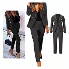 Conjunto, Traje Para Mujer Blazer Y Pantalón Uniforme 2pcs