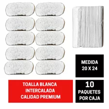 Toallas Intercaladas Para Mano Blancas 20x24 10 Paquetes Calidad Premium